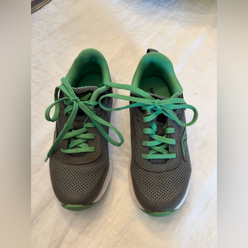 Saucony Little Kid Gray and Green Athletic Shoes - 12.5W